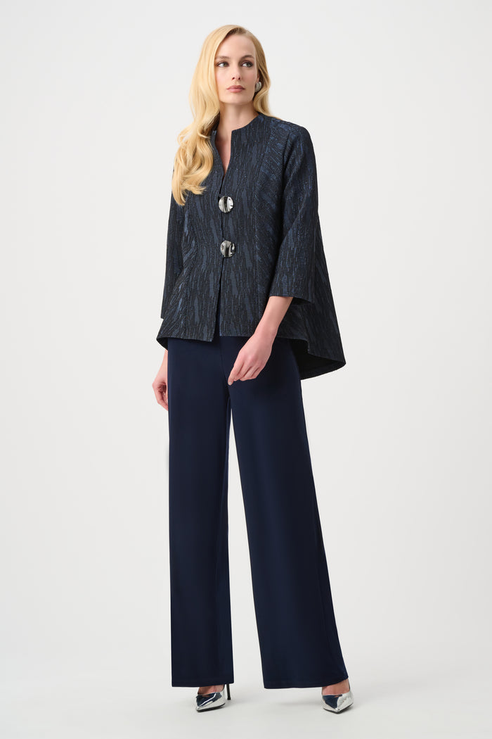Joseph Ribkoff Foil-Textured Jacquard Trapeze Jacket Jr263725