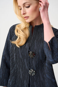 Joseph Ribkoff Foil-Textured Jacquard Trapeze Jacket Jr263725