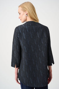 Joseph Ribkoff Foil-Textured Jacquard Trapeze Jacket Jr263725