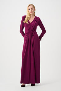 Joseph Ribkoff Silky Knit Fitted Gown With Fringe Jr263729
