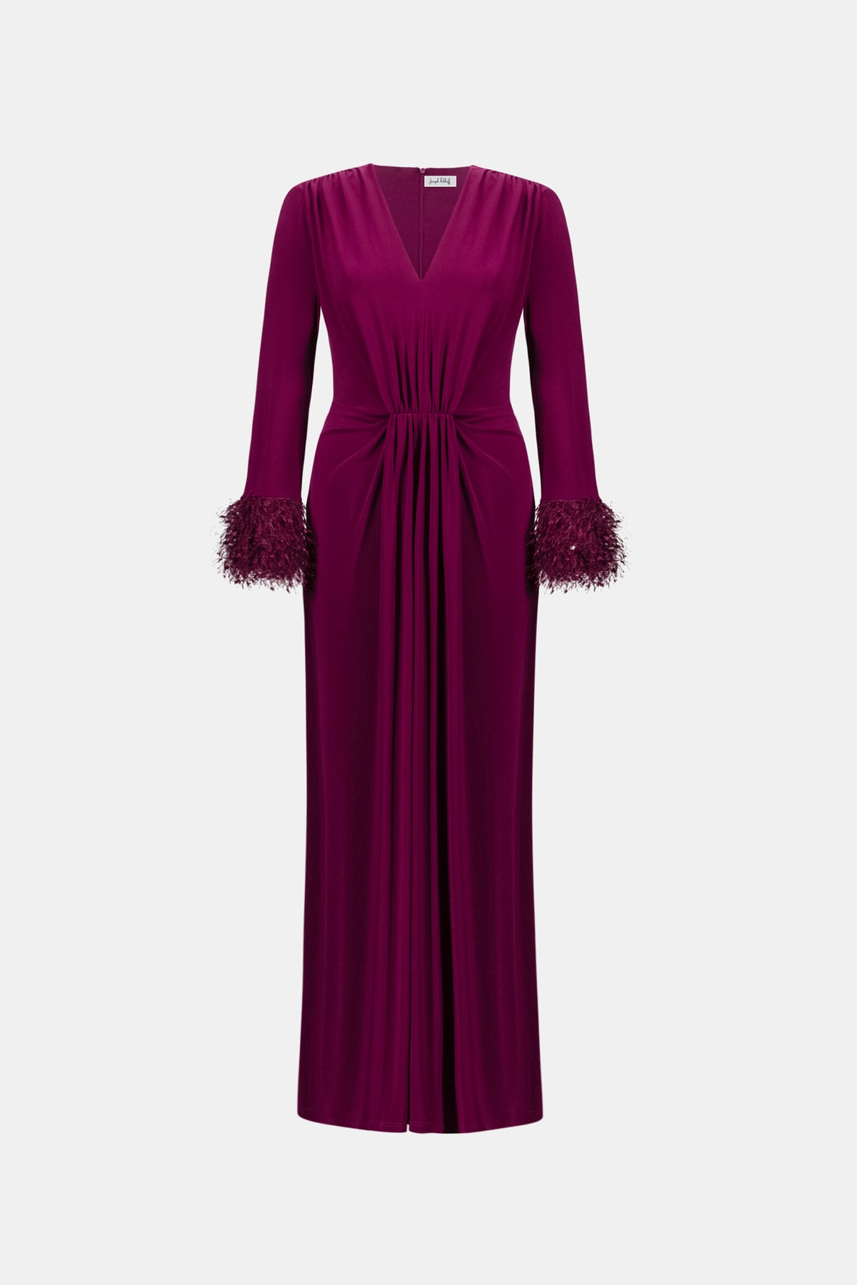 Joseph Ribkoff Silky Knit Fitted Gown With Fringe Jr263729