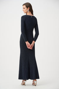 Joseph Ribkoff Sparkle Knit Wrap Gown 263735