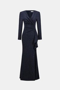 Joseph Ribkoff Sparkle Knit Wrap Gown 263735