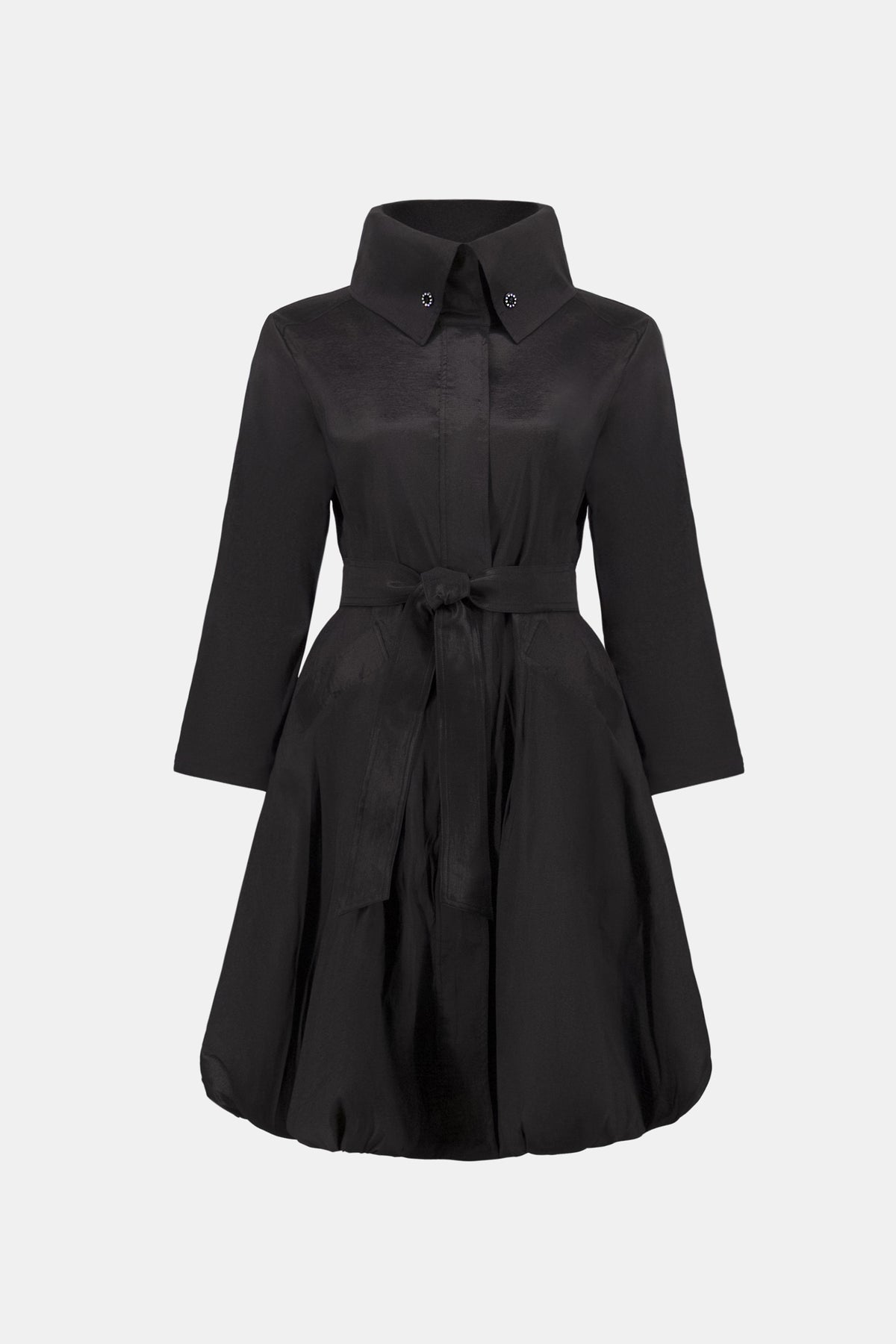 Joseph Ribkoff Stretch Taffeta Belted Fit & Flare Balloon Coat Jr263911