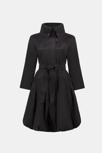 Joseph Ribkoff Stretch Taffeta Belted Fit & Flare Balloon Coat Jr263911