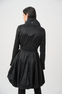 Joseph Ribkoff Stretch Taffeta Belted Fit & Flare Balloon Coat Jr263911