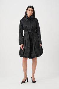 Joseph Ribkoff Stretch Taffeta Belted Fit & Flare Balloon Coat Jr263911