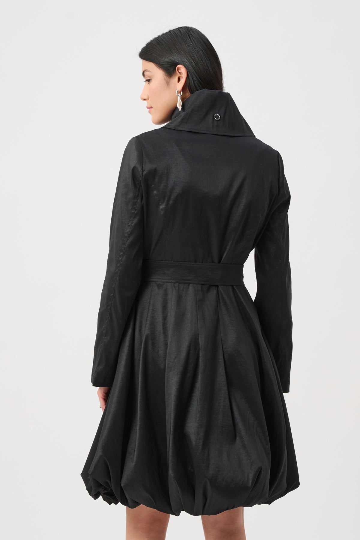 Joseph Ribkoff Stretch Taffeta Belted Fit & Flare Balloon Coat Jr263911