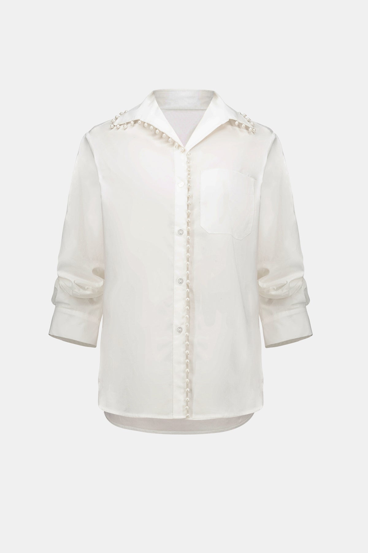 Joseph Ribkoff Cotton Poplin Pearl Trim Boxy Blouse Jr263923