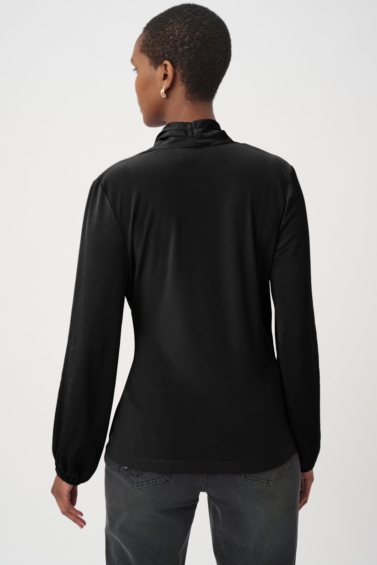 Joseph Ribkoff Recycled Satin Faux-Wrap Top Jr264026
