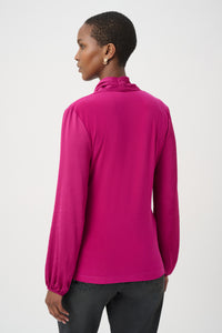 Joseph Ribkoff Recycled Satin Faux-Wrap Top Jr264026