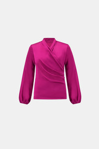 Joseph Ribkoff Recycled Satin Faux-Wrap Top Jr264026