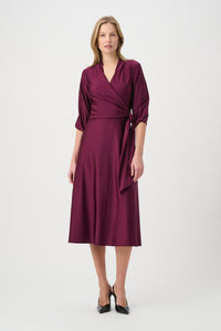 Joseph Ribkoff Knit Satin Flowy Wrap Dress Jr264070