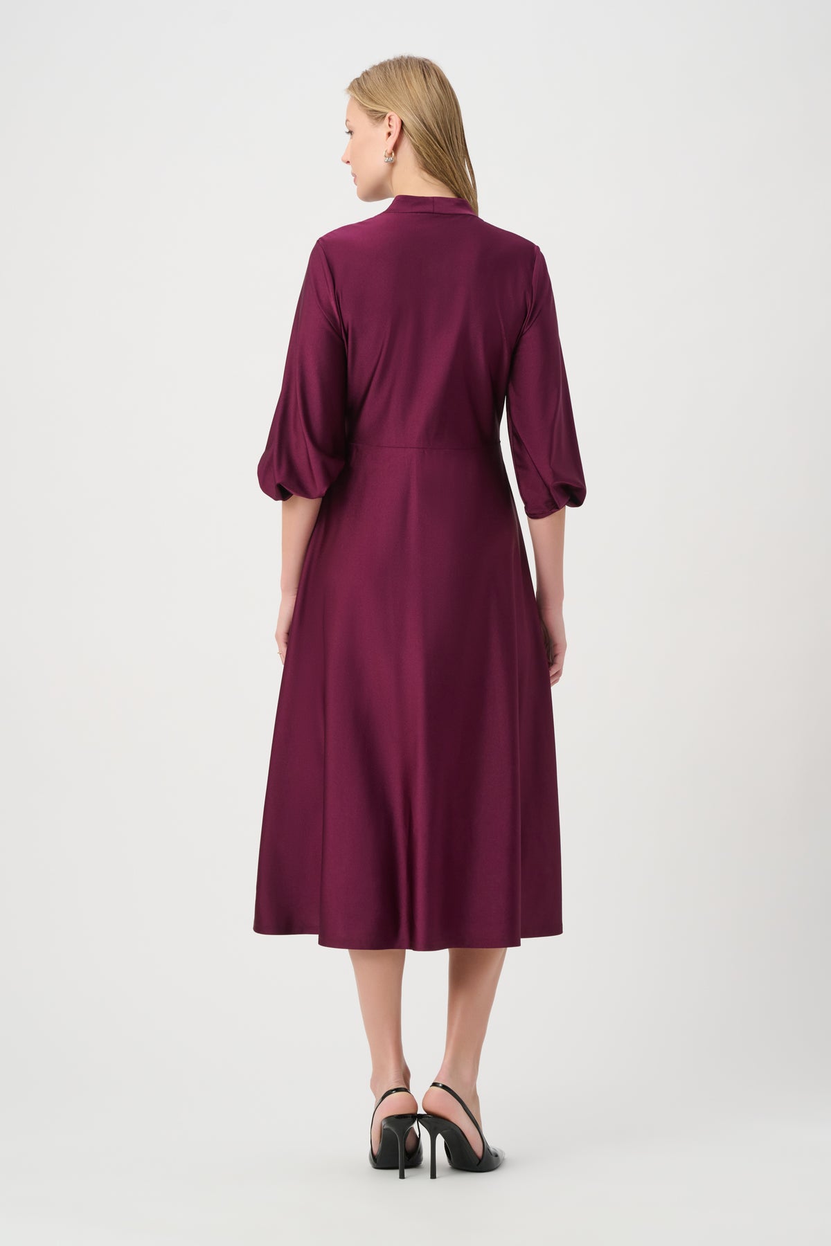 Joseph Ribkoff Knit Satin Flowy Wrap Dress Jr264070