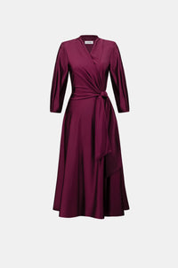 Joseph Ribkoff Knit Satin Flowy Wrap Dress Jr264070