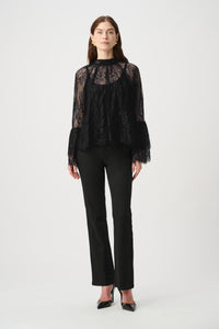 Joseph Ribkoff Scalloped Lace Trapeze Top Jr264098