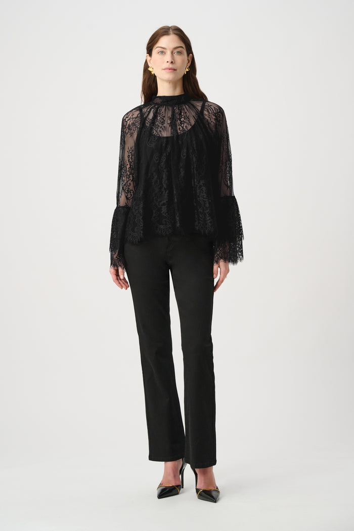 Joseph Ribkoff Scalloped Lace Trapeze Top Jr264098