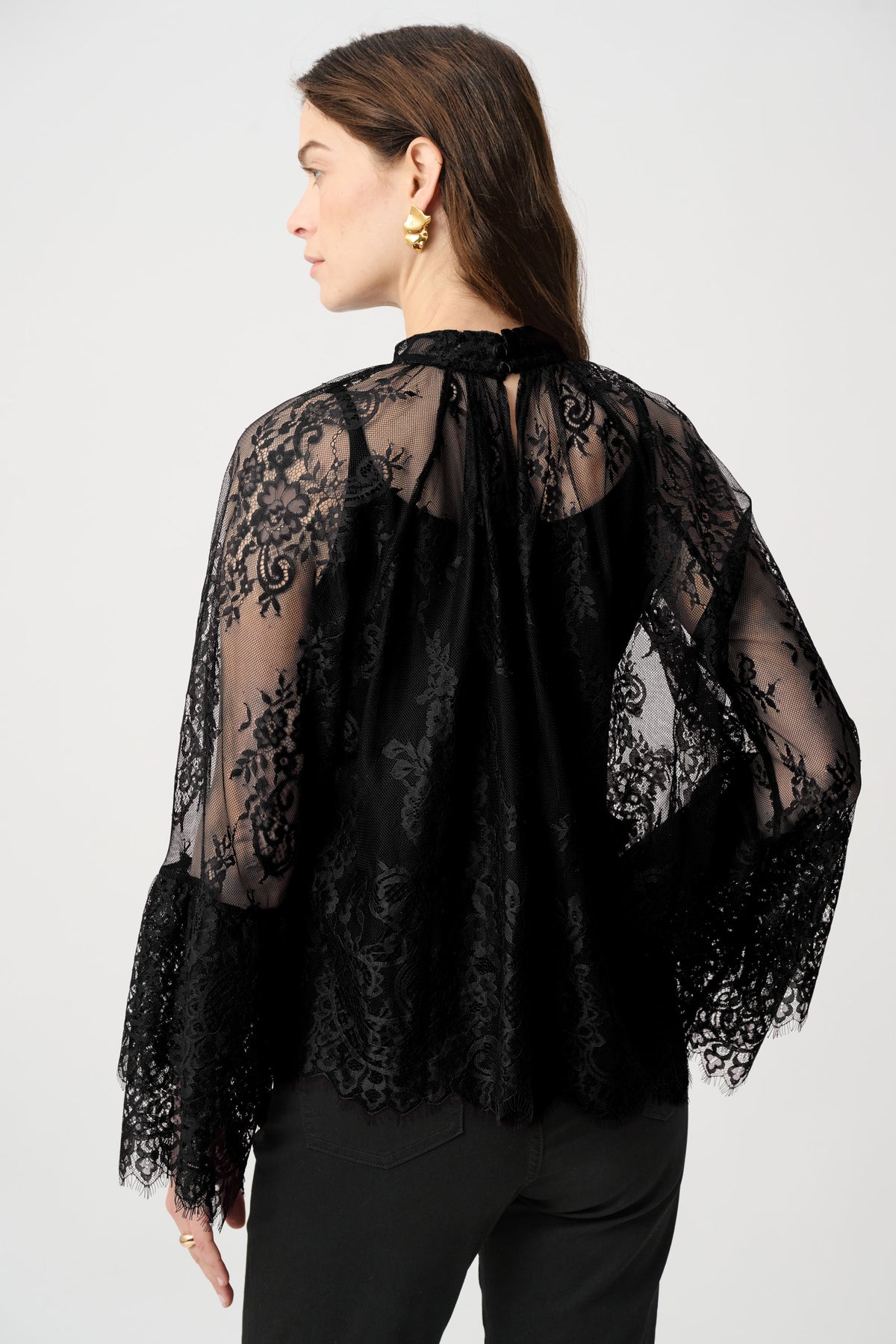 Joseph Ribkoff Scalloped Lace Trapeze Top Jr264098