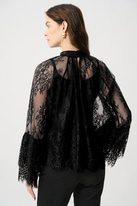 Joseph Ribkoff Scalloped Lace Trapeze Top Jr264098