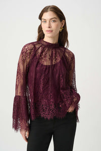 Joseph Ribkoff Scalloped Lace Trapeze Top Jr264098