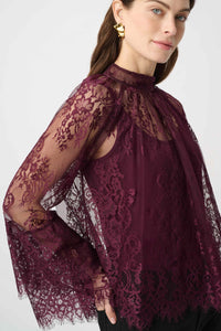 Joseph Ribkoff Scalloped Lace Trapeze Top Jr264098