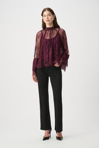 Joseph Ribkoff Scalloped Lace Trapeze Top Jr264098