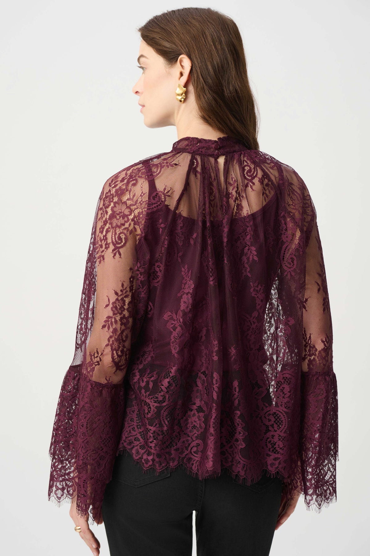 Joseph Ribkoff Scalloped Lace Trapeze Top Jr264098