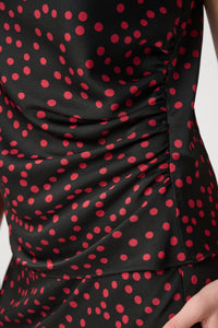 Joseph Ribkoff Polka Dot Recycled Satin Top Jr264117