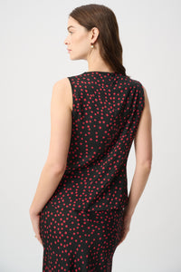 Joseph Ribkoff Polka Dot Recycled Satin Top Jr264117