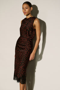 Joseph Ribkoff Polka Dot Recycled Satin Top Jr264117