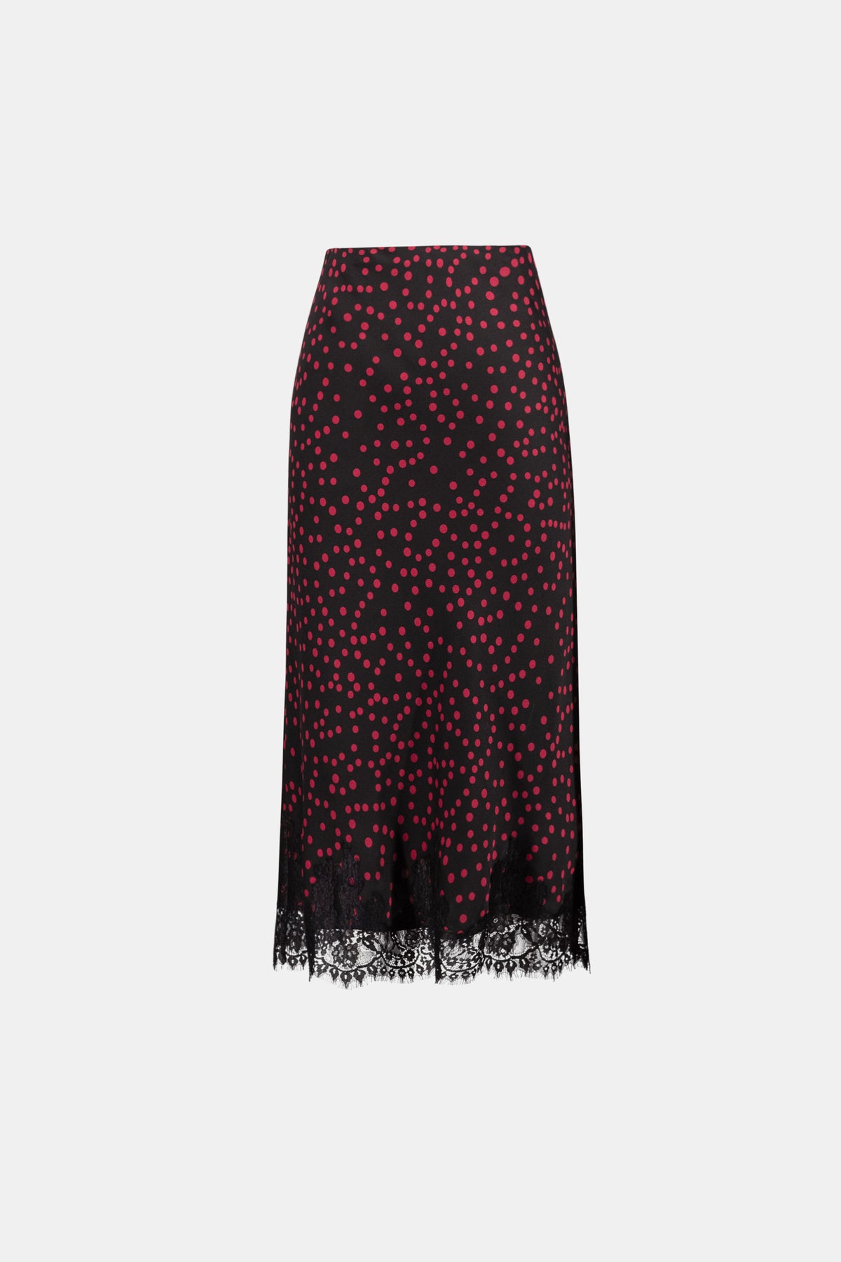 Joseph Ribkoff Polka Dot Lace-Trim Midi Skirt Jr264118