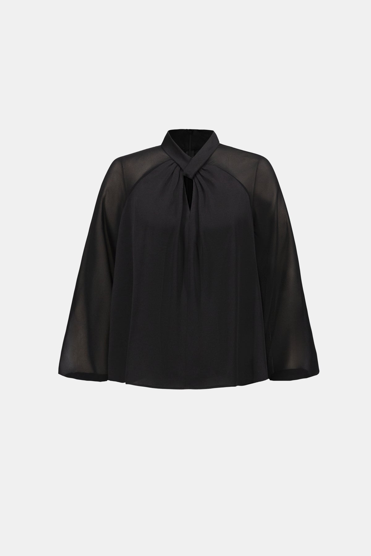 Joseph Ribkoff Satin Top with Chiffon Sleeves Jr264119