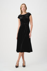 Joseph Ribkoff Velvet Fit & Flare Belted Dress Jr264209