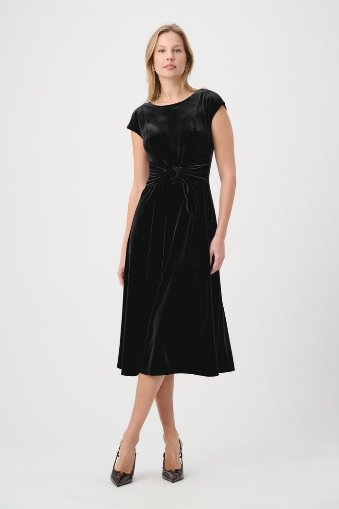 Joseph Ribkoff Velvet Fit & Flare Belted Dress Jr264209