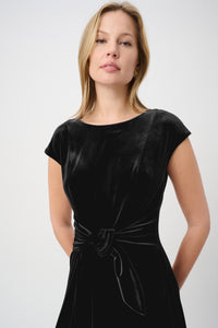 Joseph Ribkoff Velvet Fit & Flare Belted Dress Jr264209