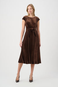 Joseph Ribkoff Velvet Fit & Flare Belted Dress Jr264209