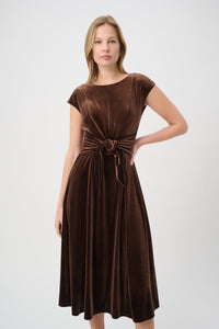 Joseph Ribkoff Velvet Fit & Flare Belted Dress Jr264209