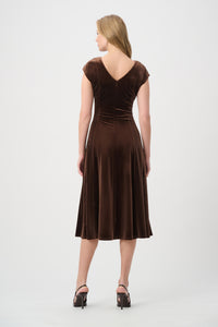 Joseph Ribkoff Velvet Fit & Flare Belted Dress Jr264209