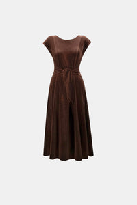 Joseph Ribkoff Velvet Fit & Flare Belted Dress Jr264209