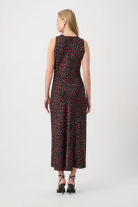 Joseph Ribkoff Polka Dot Recycled Satin A-Line Dress Jr264210