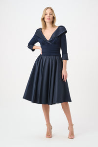Joseph Ribkoff V-Neck Lapel Fit & Flare Dress Jr264723