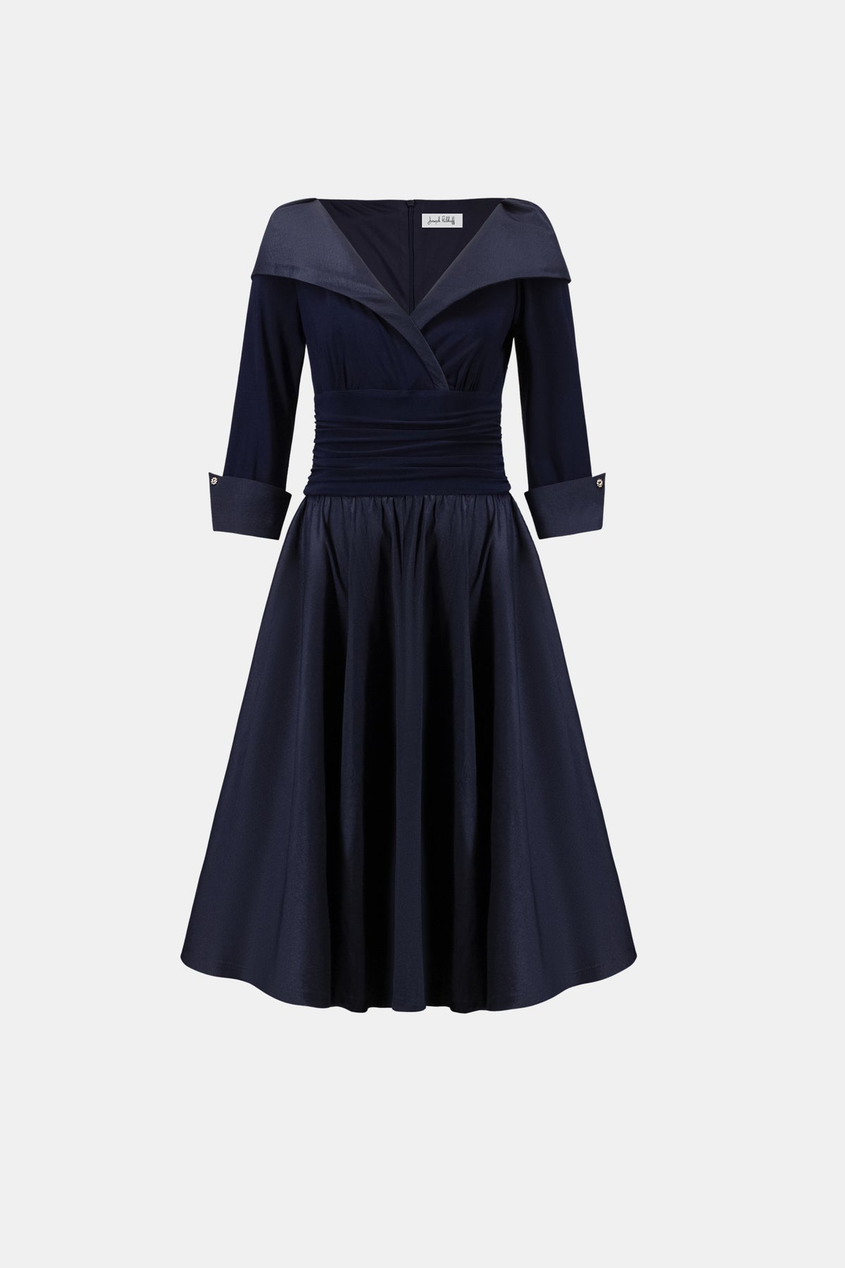 Joseph Ribkoff V-Neck Lapel Fit & Flare Dress Jr264723