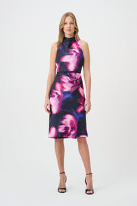 Joseph Ribkoff Floral Print Satin Halter Neck Dress Jr264727
