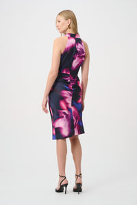 Joseph Ribkoff Floral Print Satin Halter Neck Dress Jr264727