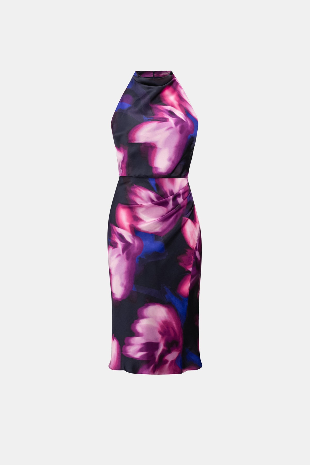 Joseph Ribkoff Floral Print Satin Halter Neck Dress Jr264727