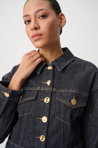 Joseph Ribkoff Statement Button Cropped Denim Jacket Jr264900