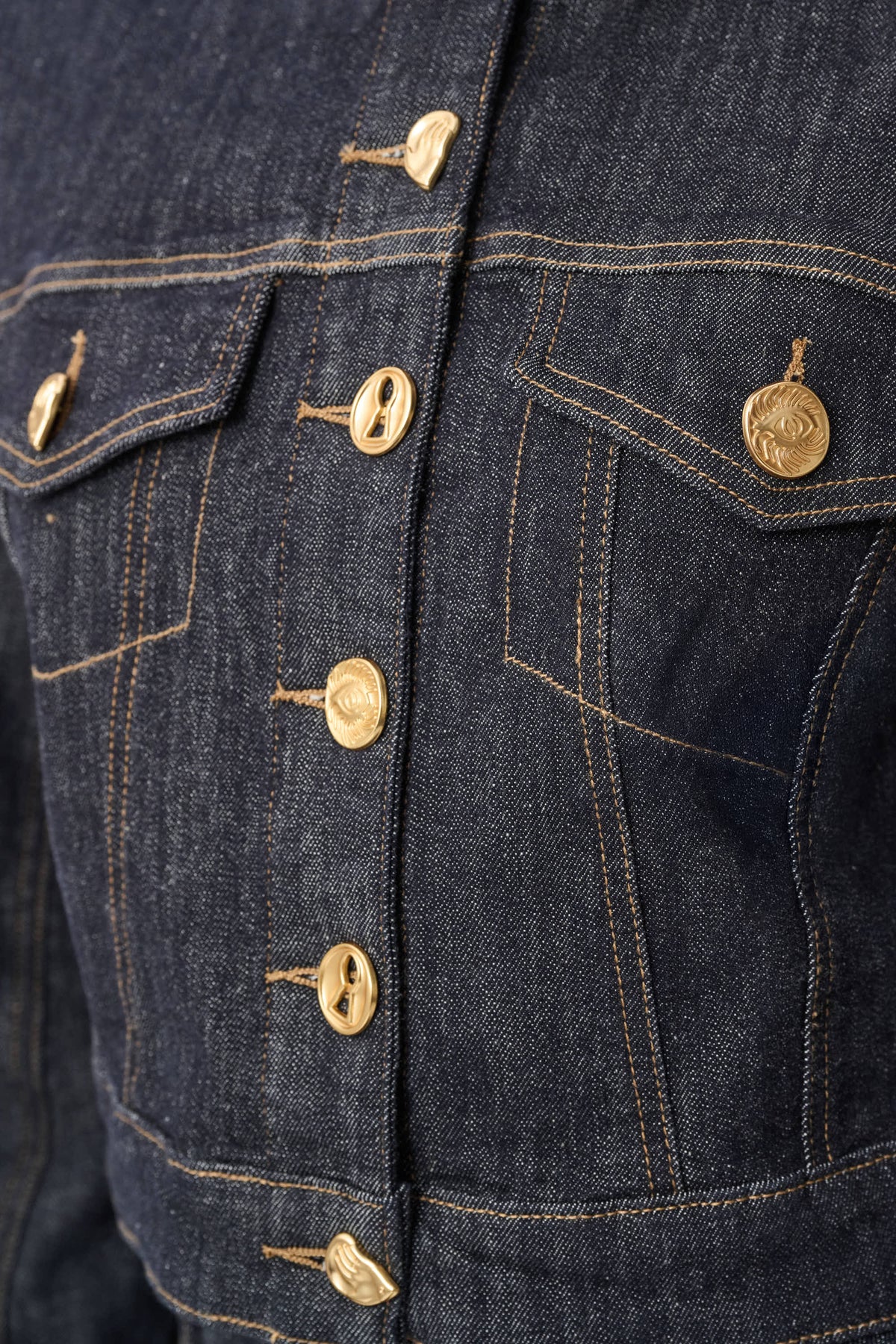 Joseph Ribkoff Statement Button Cropped Denim Jacket Jr264900
