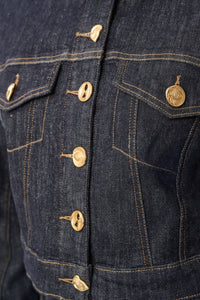 Joseph Ribkoff Statement Button Cropped Denim Jacket Jr264900