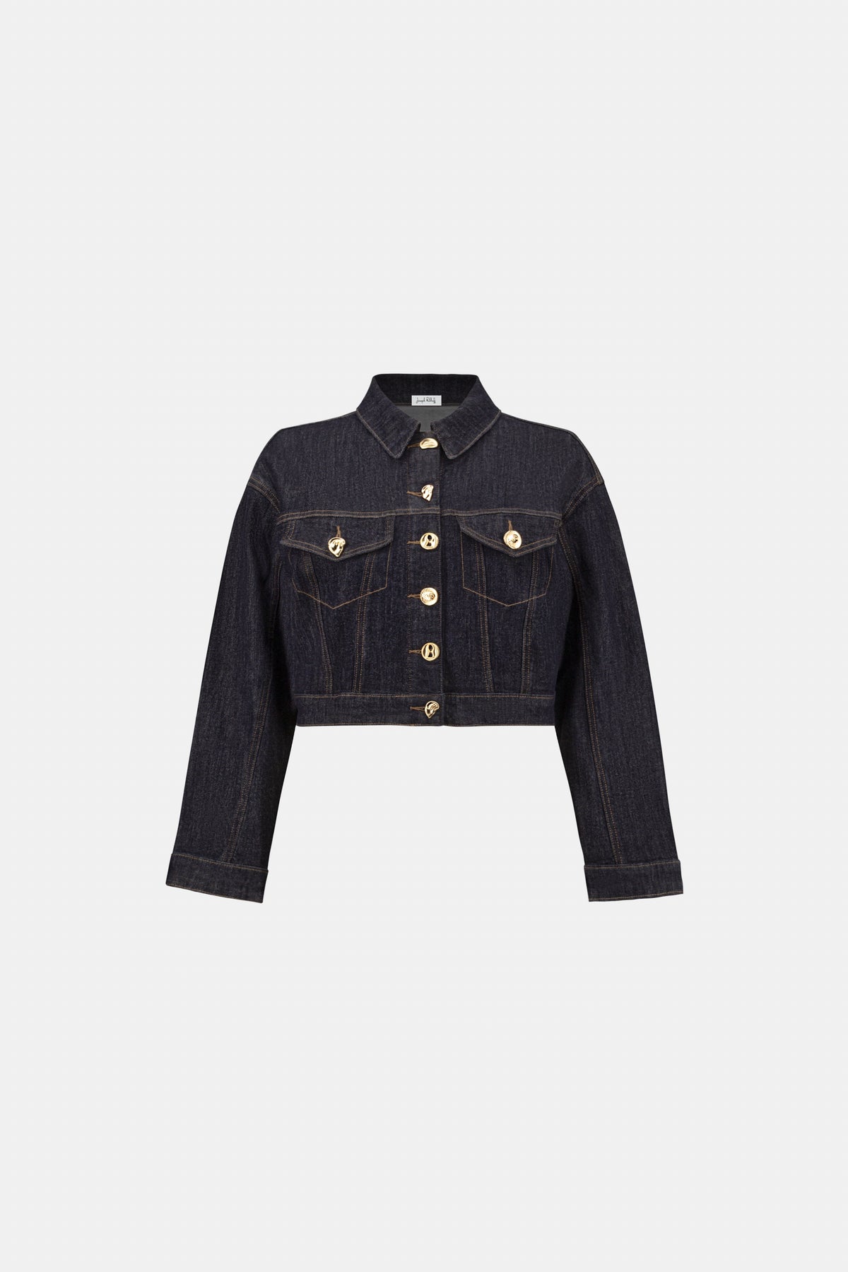 Joseph Ribkoff Statement Button Cropped Denim Jacket Jr264900