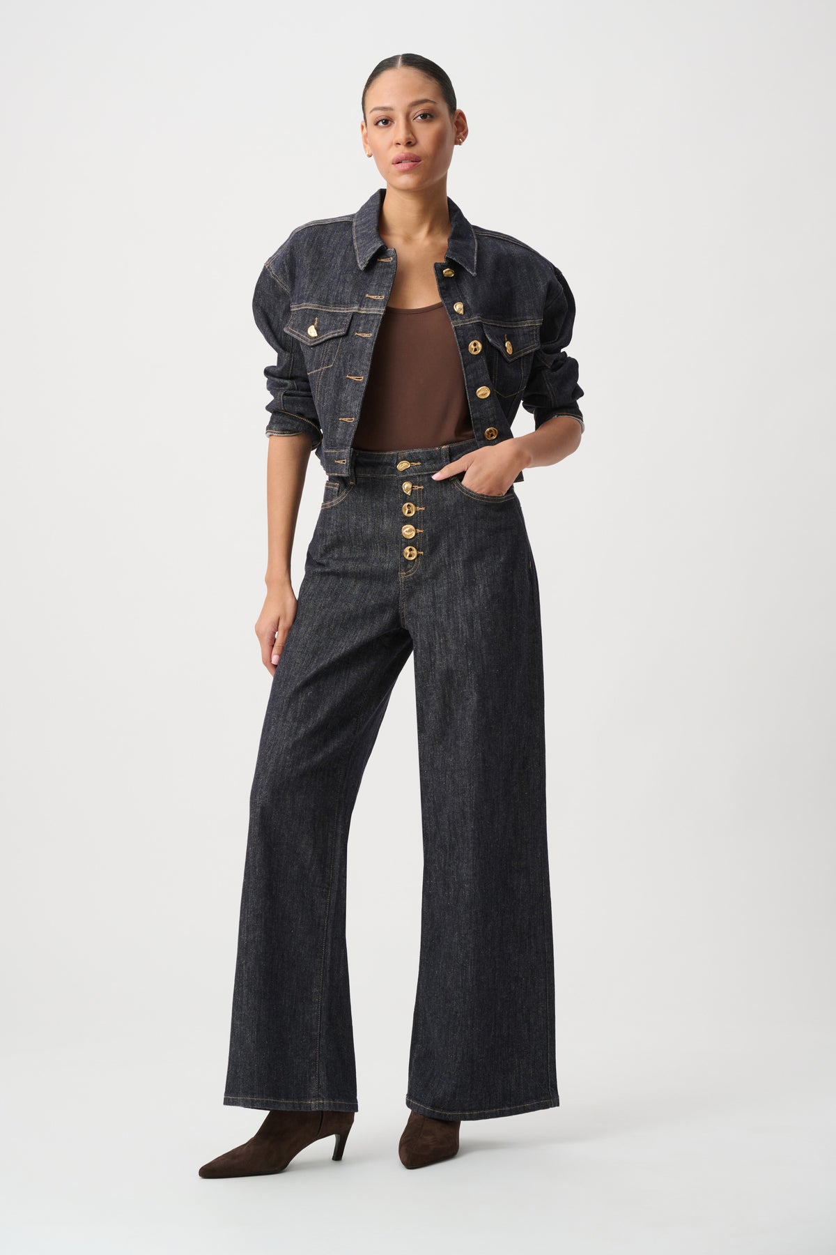 Joseph Ribkoff Statement High-Rise Palazzo Jeans Jr264901